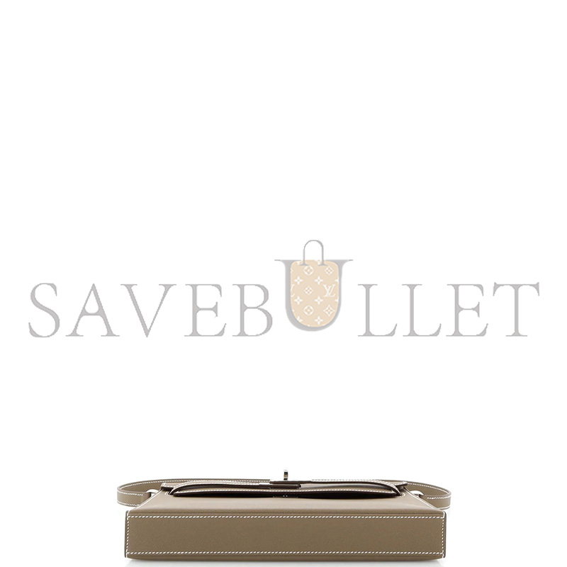 H**mes master kelly elan madame elephant grey silver buckle shoulder bag (27.5*15*5cm)